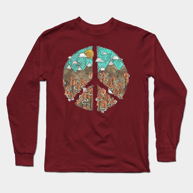 Peace Sign Long Sleeve T-Shirt by Honu Art Studio